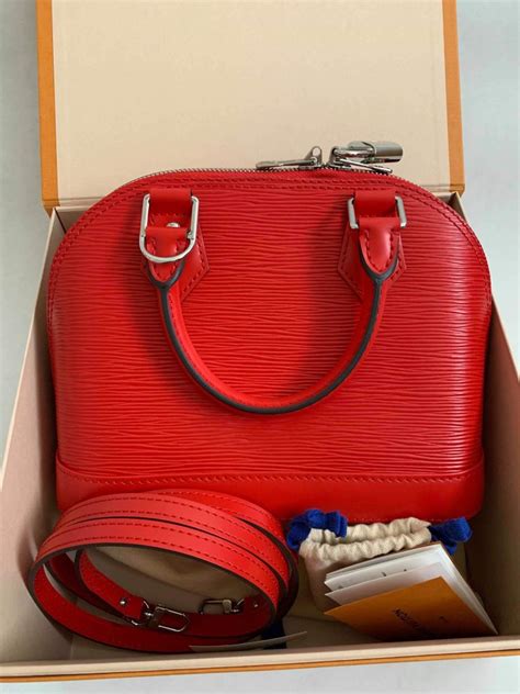 louis vuitton alma bb monogram canvas red epi leather|Louis Vuitton bb alma price.